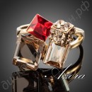 Кольцо Exclusive 18K Real Gold Plated Multicolour SWA ELEMENTS Austrian Crystal Ring